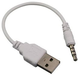 Datový a nabíjecí kabel Apple iPod Shuffle 2.generace - do USB - bílý