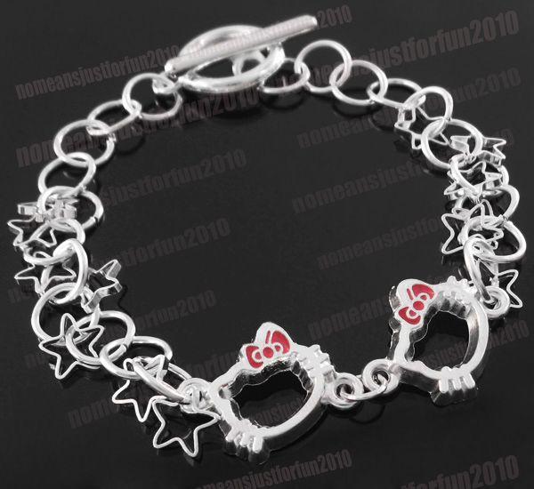 Náramek HELLO KITTY - stříbrná barva