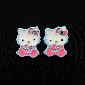 Náušnice HELLO KITTY - modrá barva