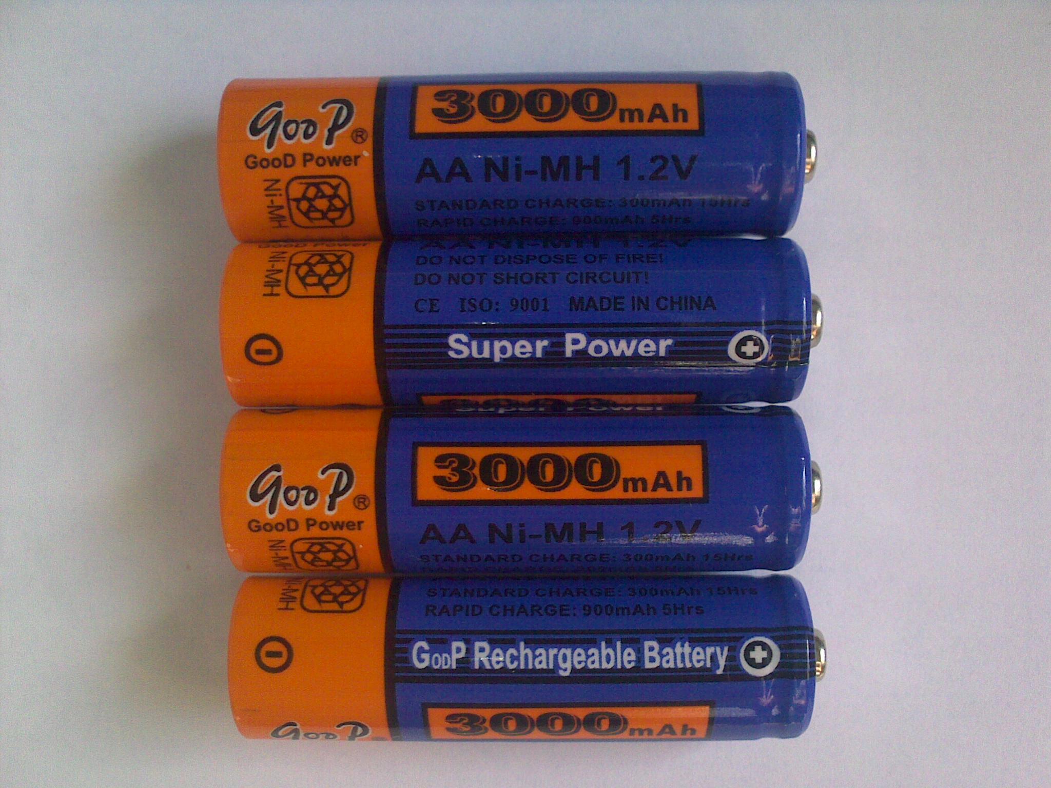 Nabíjecí baterie AA 3000mAh NiMH – GODP modré