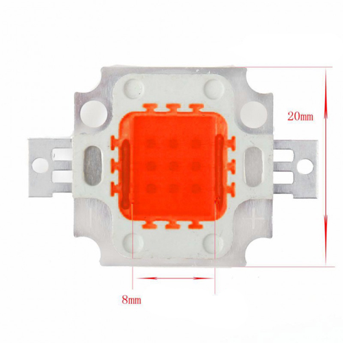 Výkonová 10W LED dioda - červená