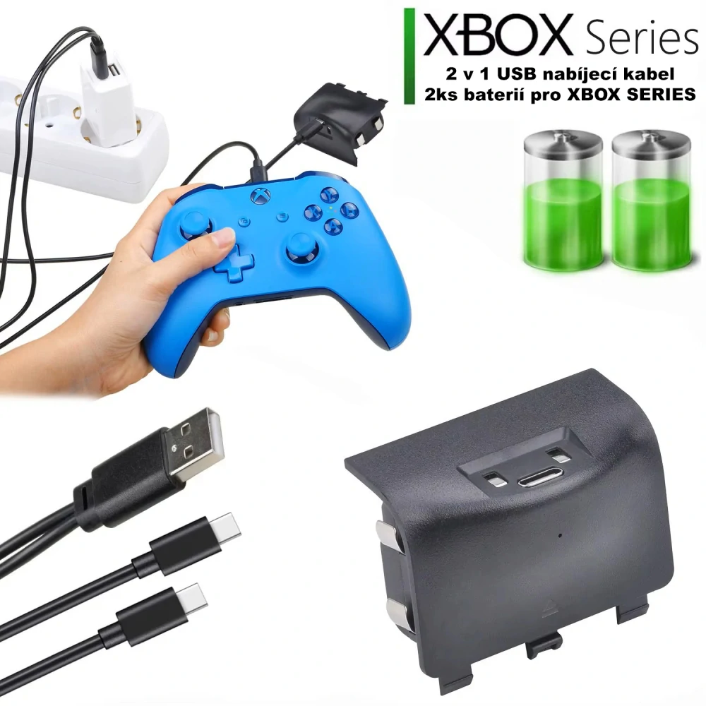 2ks Baterie do Xbox SERIES - černá