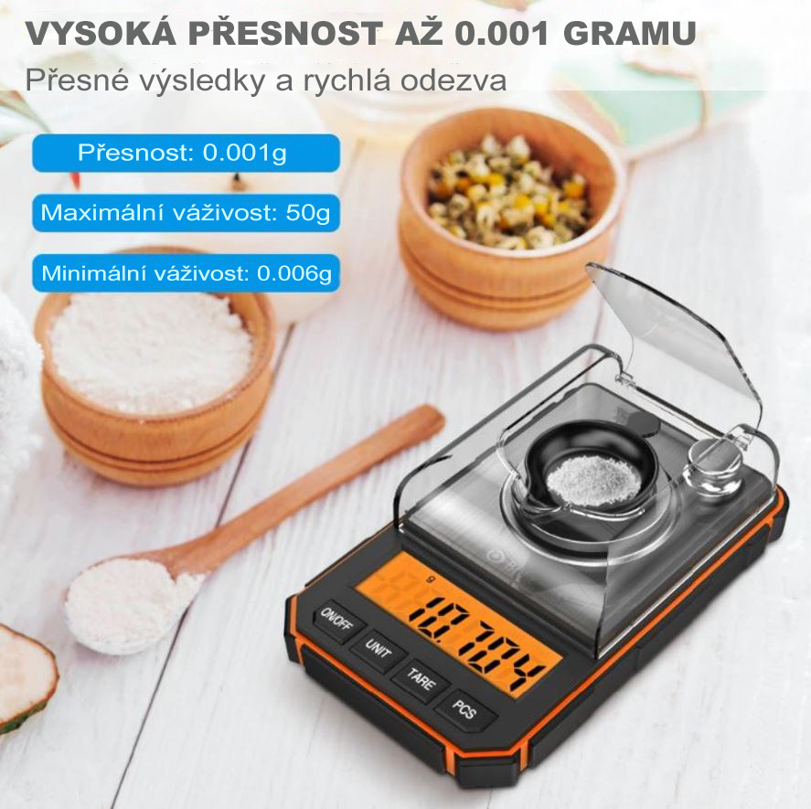Přesná digitální kapesní váha - 50g/0,001g