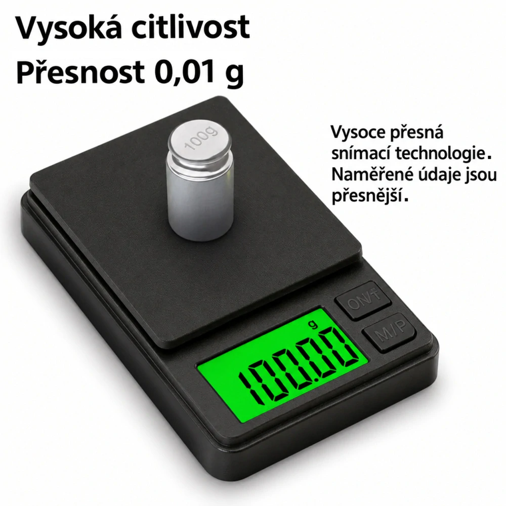 Přesná digitální kapesní váha - 500g/0,01g