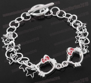 Náramek HELLO KITTY - stříbrná barva